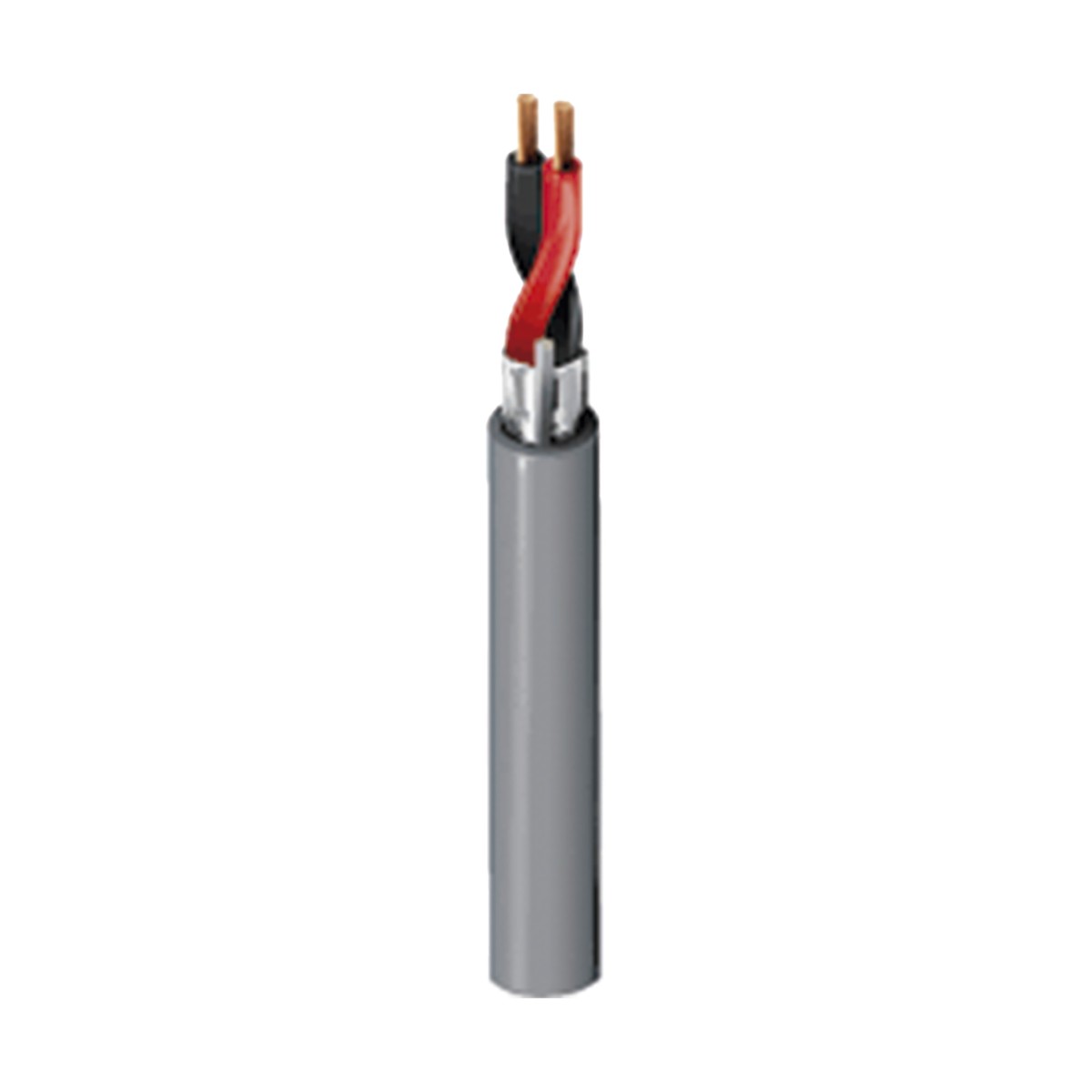 Bobina de 305 m (1000 ft) / Cable para Alarma 2x16 AWG / Blindado / Riser / Gris