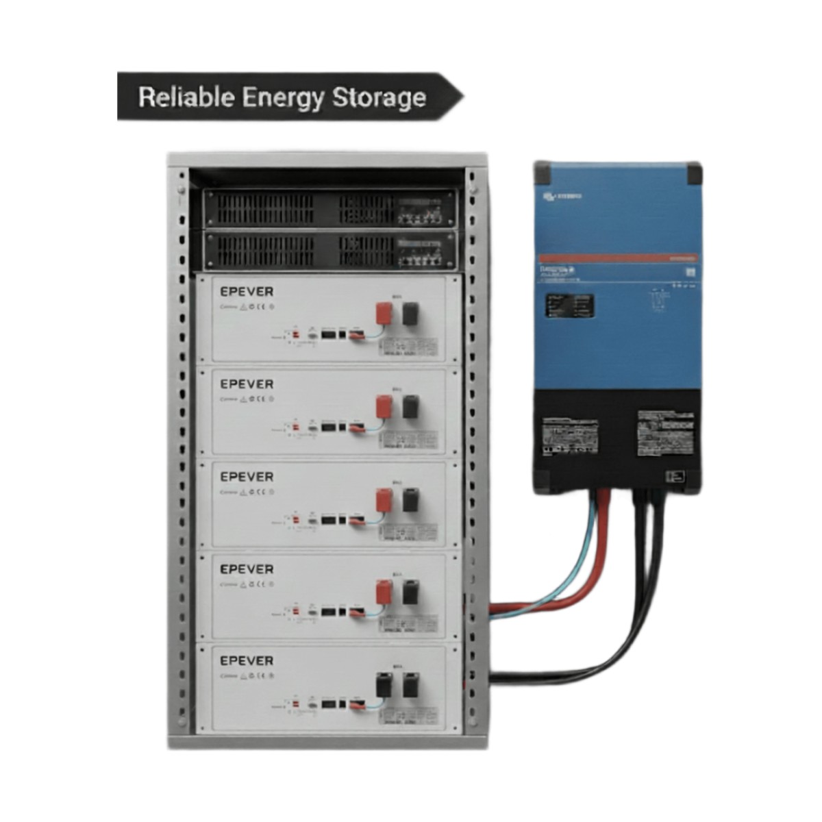 Kit Inversor Cargador  de 4 kW con Salida de 110 Vca y respaldo de 20 kWh en batería de LiFePO4