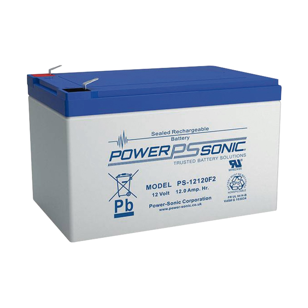 Batería 12V Recargable, 12AH, Para Respaldo, Tecnologías AGM/VRLA, 5 Años Vida Útil, Terminales tipo F2, Reconocida UL , Sin Mantenimiento, Sin Derrames