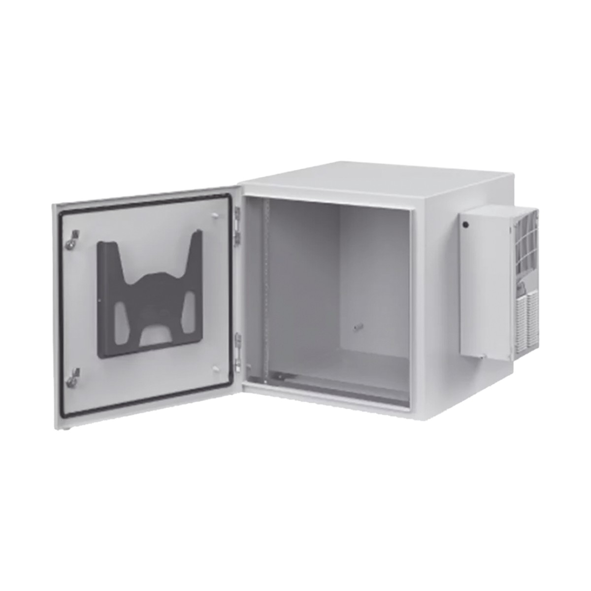 Gabinete Industrial ProTek de 19 UR de 922 x 600 x 614 mm Puerta Sólida Con Aire Acondicionado de 800 BTU / Protección NEMA Tipo 4/12; IP66, Fabricado en Acero Color Gris Claro