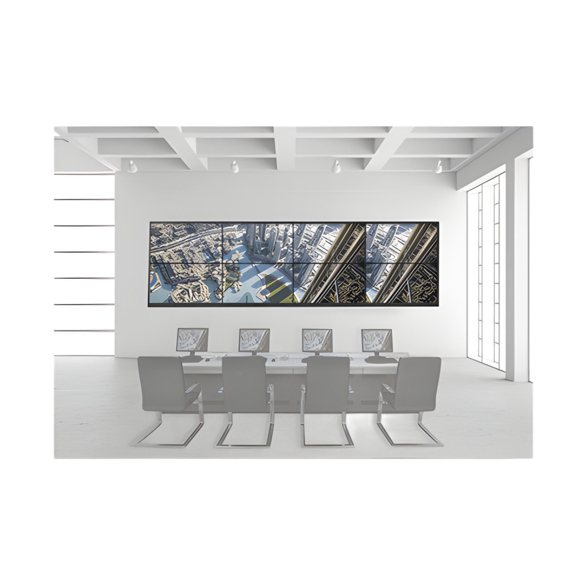 Kit Videowall 4x2 / Incluye 8 Pantallas de 55" / Decoder / Base de Pared