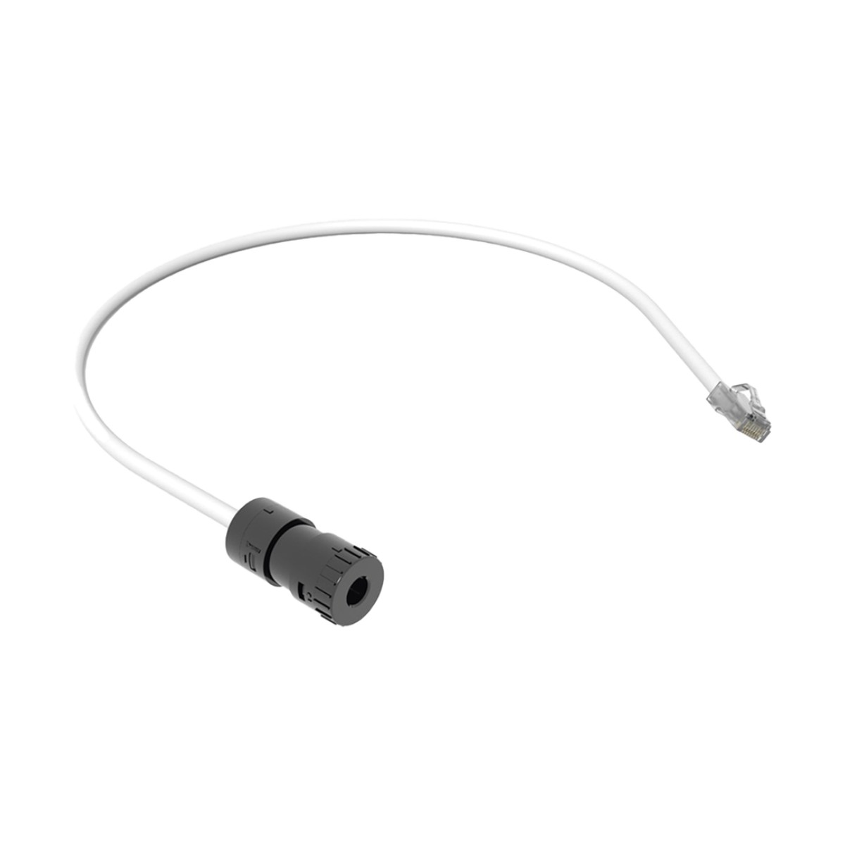 Cable de Conexión en Campo Jack a Plug RJ45, Categoría 6A, CMP (Plenum), 0.5 Metros (1.64 Pies), Color Blanco