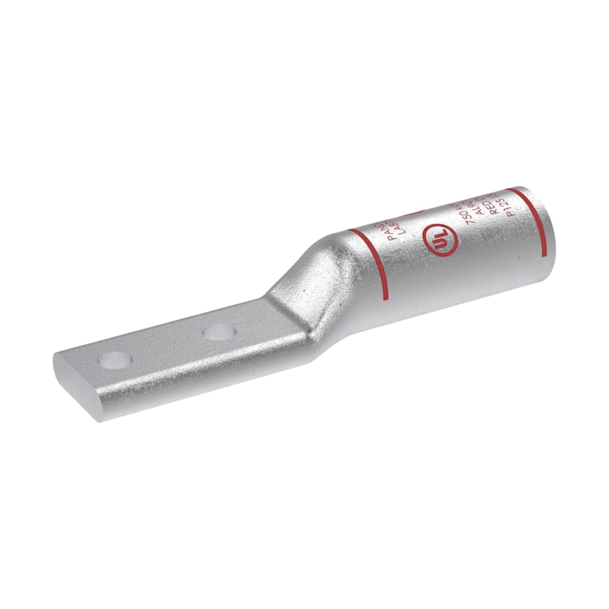 Zapata de compresión Aluminio LAB750-12-24R para cal. 750 Kcmil, Doble barreno para tornillo prisionero de 1/2, Espaciado de orificio 44.45mm, 1 Pz
