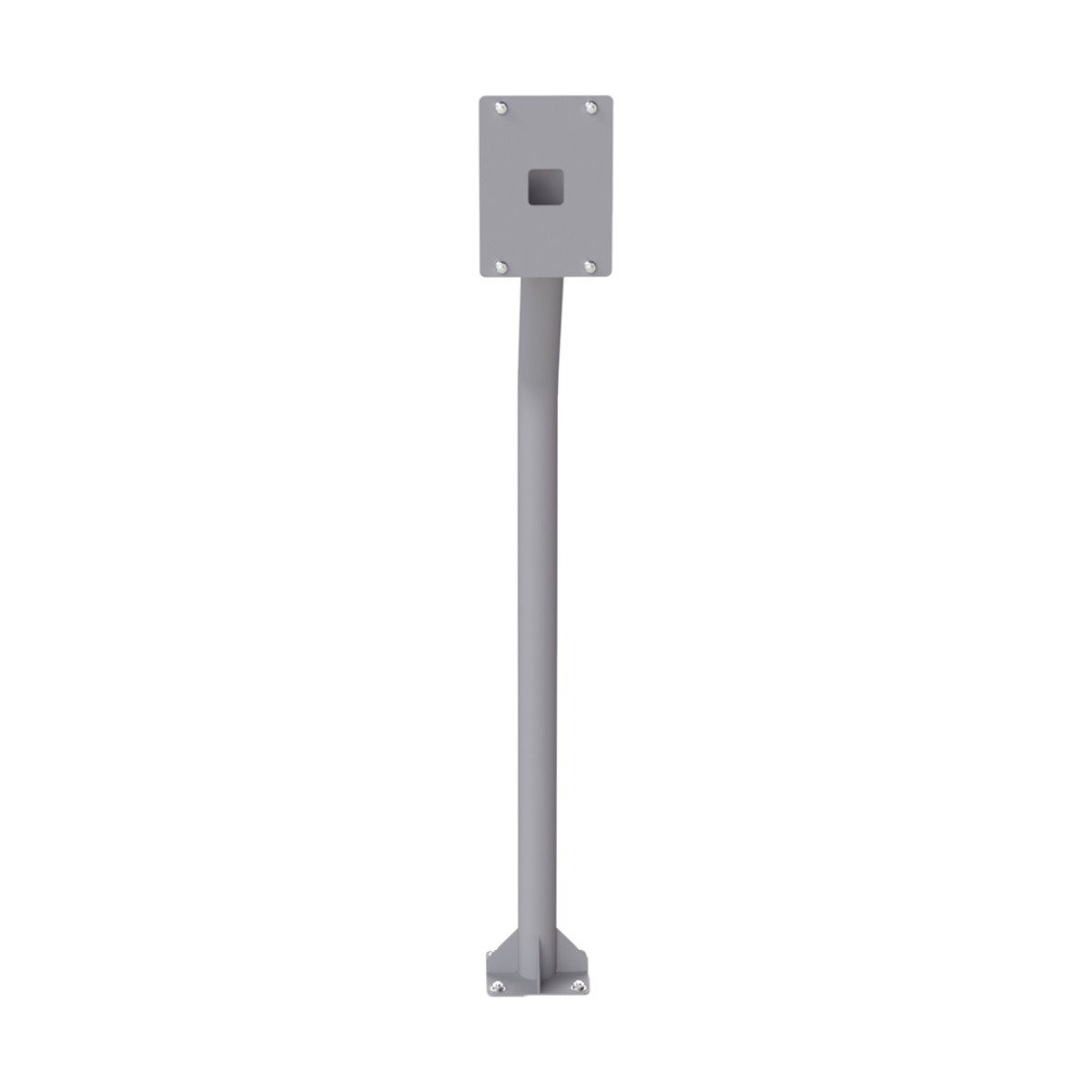 Base tipo tubular para instalación de cubierta BASEINT de videoporteros o interfones IP Fanvil y Grandstream, altura de 1.2 metros, pintura electrostática color gris.