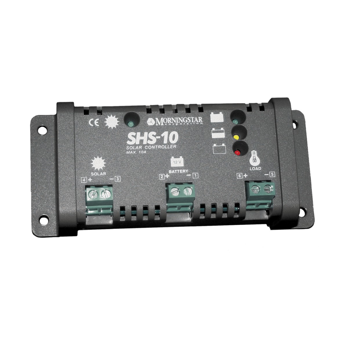 Controlador de Carga Solar PWM 10 A / 12 VCC / Desconexión Automática / IP22 / Protección Integral / Bajo Consumo 8 mA