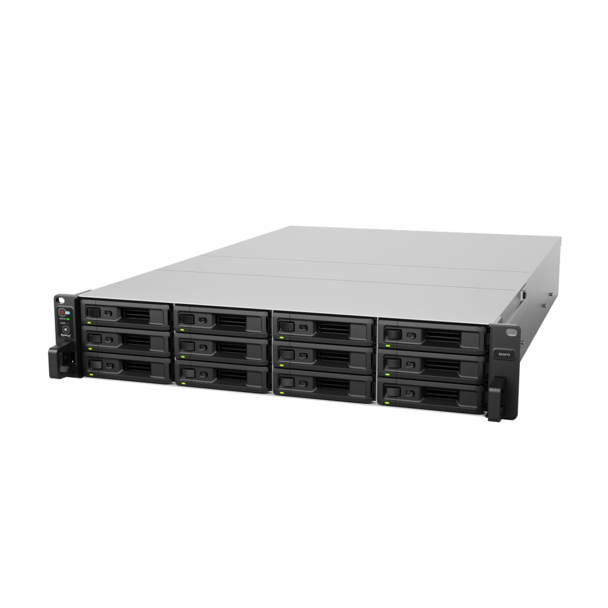 Servidor de Almacenamiento Synology SA3410 | 12 Bahías | Escalable hasta 96 Bahías | 1.728 PB de Capacidad Bruta | 6.200 MB/s Lectura Secuencial | 3.000 MB/s Escritura Secuencial | 10GbE RJ-45 | PCIe 3.0.