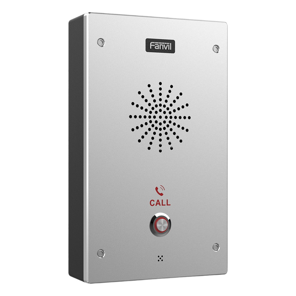 Intercomunicador IP, 2 líneas SIP, 2 relevadores con botón para llamada, anti-vandálico, IP65 e IK10, PoE