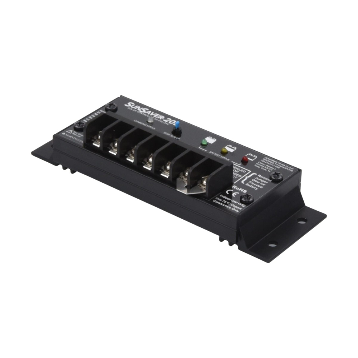Controlador de Carga Solar SunSaver PWM 20 A / 24 VCC / Encapsulado Epóxico / Clase 1 Div 2 / Compensación de Temperatura