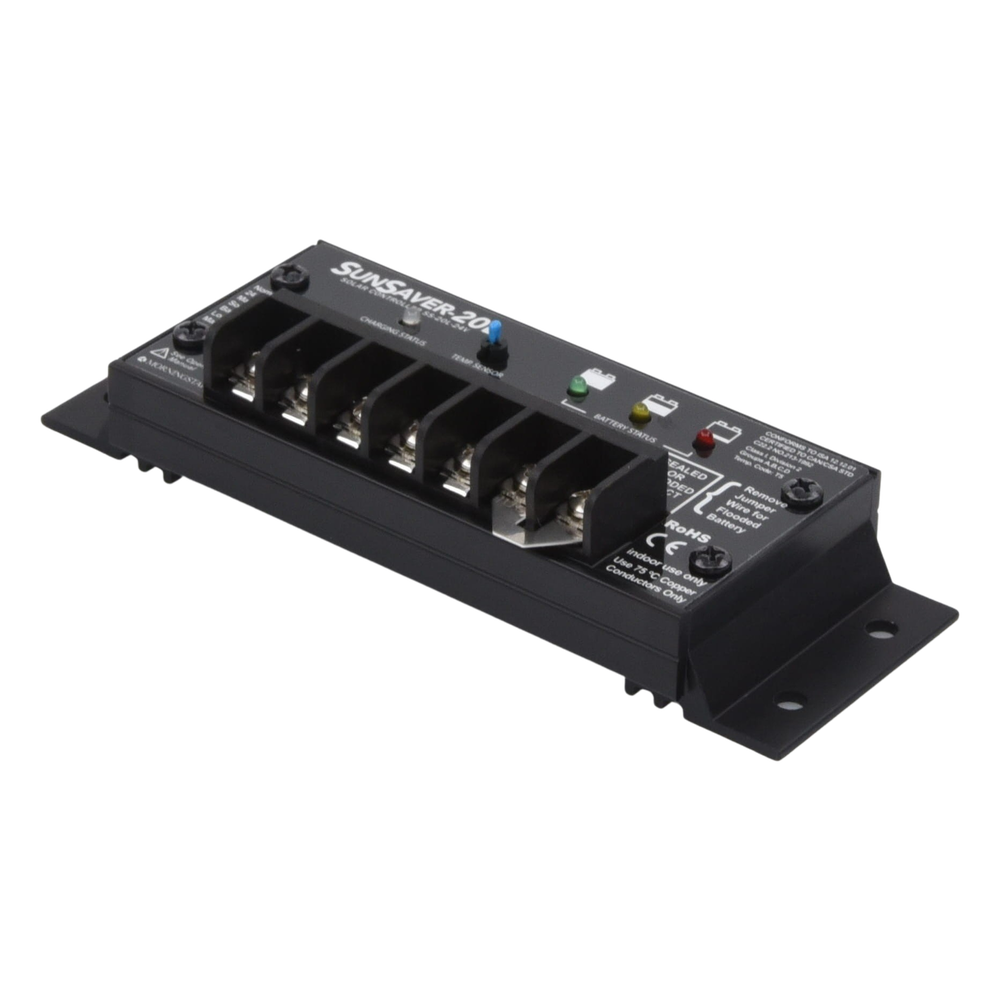 Controlador de Carga Solar SunSaver PWM 20 A / 24 VCC / Encapsulado Epóxico / Clase 1 Div 2 / Compensación de Temperatura