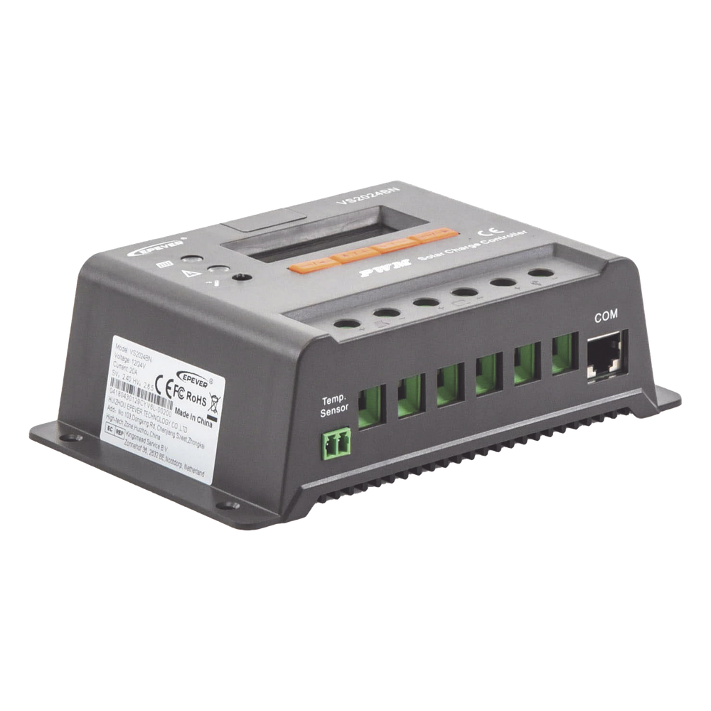 Controlador Solar de Carga y Descarga PWM 12/24V 20A con Display, Parámetros Configurables