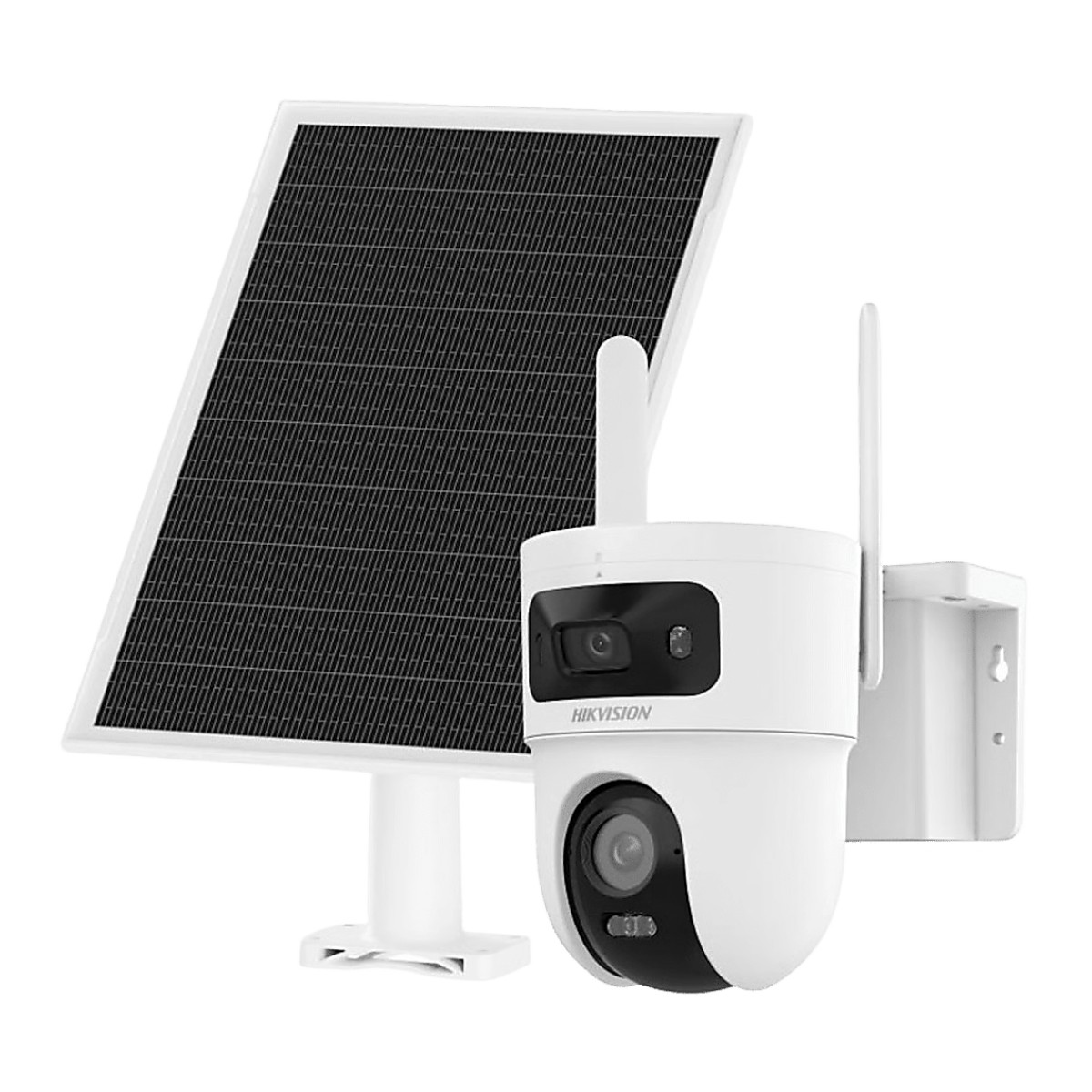 [Incluye SIM] Kit Solar IP All in One Doble Lente / AOV / PT IP 4 Megapixel Lente 4 mm / Fijo 4 Megapixel Lente 2.8 mm / Panel Solar + Batería de Respaldo de Litio (9000 mAh) / Incluye Sim 4G / Audio Bidireccional / Dual Light / IP66 / Micro SD