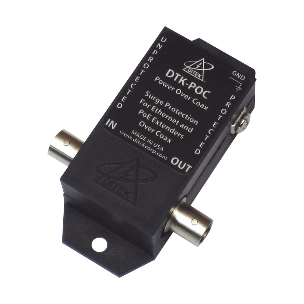 Protector Coaxial PoE / BNC Hembra / 75 Ohms / Ethernet 10/100 / Cámaras IP y Extensores