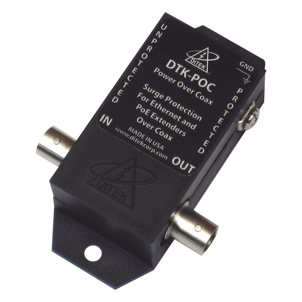 Protector Coaxial PoE / BNC Hembra / 75 Ohms / Ethernet 10/100 / Cámaras IP y Extensores