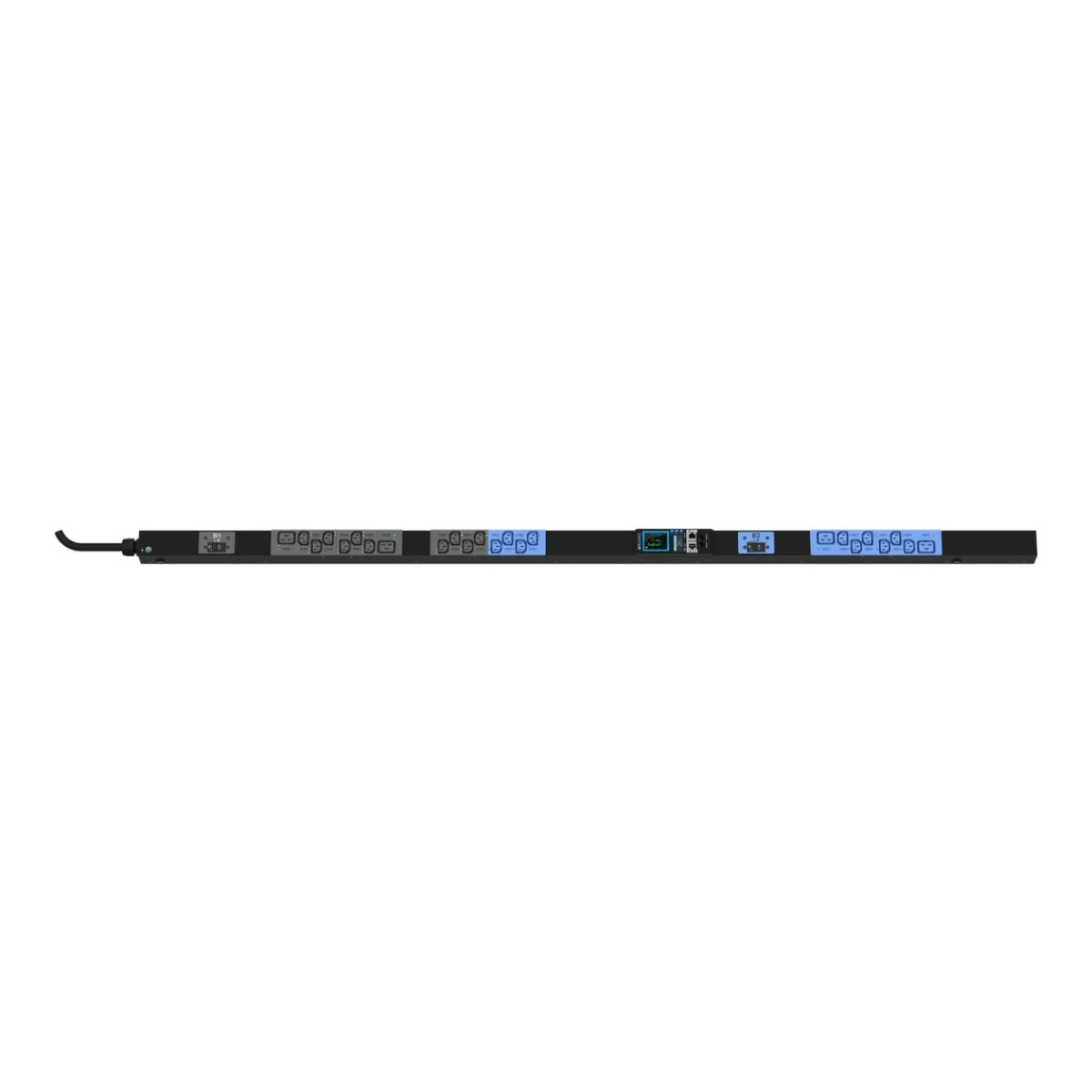 PDU Inteligente Enlogic / 24 Tomas (20) C13 + (4) C19 / 230 Vca Monofásico 32 A / 7.4 kVA / Medición y Switcheo por Toma / 2 Breakers 16 A / 0U Vertical 1.80 m (5.9 ft)