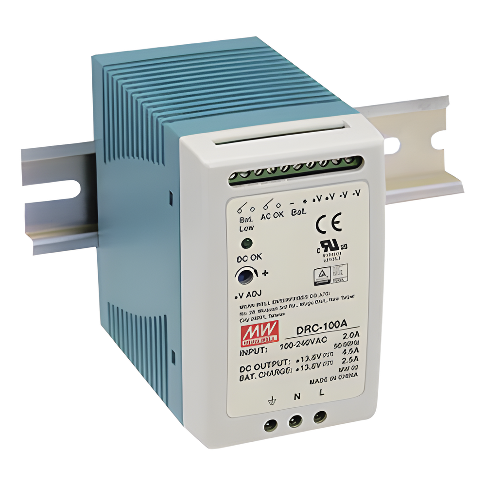 Fuente de poder Riel Din 12V, 100W con Cargador de Batería