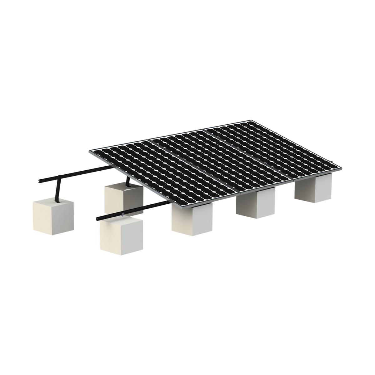 Montaje para Panel Solar, Riel "8" de 5400mm para Módulos con Espesor de 30-35mm, Velocidad de Viento Máx. 136km/h (20° a 45°) Con Anodizado Negro