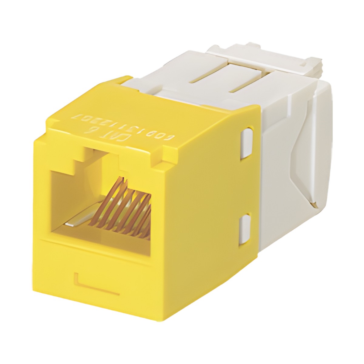 Conector Jack RJ45 Estilo TG, Mini-Com, Categoría 6, de 8 Posiciones y 8 Cables, Color Amarillo