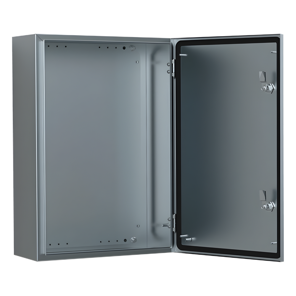 Gabinete de Acero Inoxidable 304L ASR IP66 240x240x150 mm (9.4 x 9.4 x 5.9 in) / 2 Cerraduras / Montaje Placa 2 mm