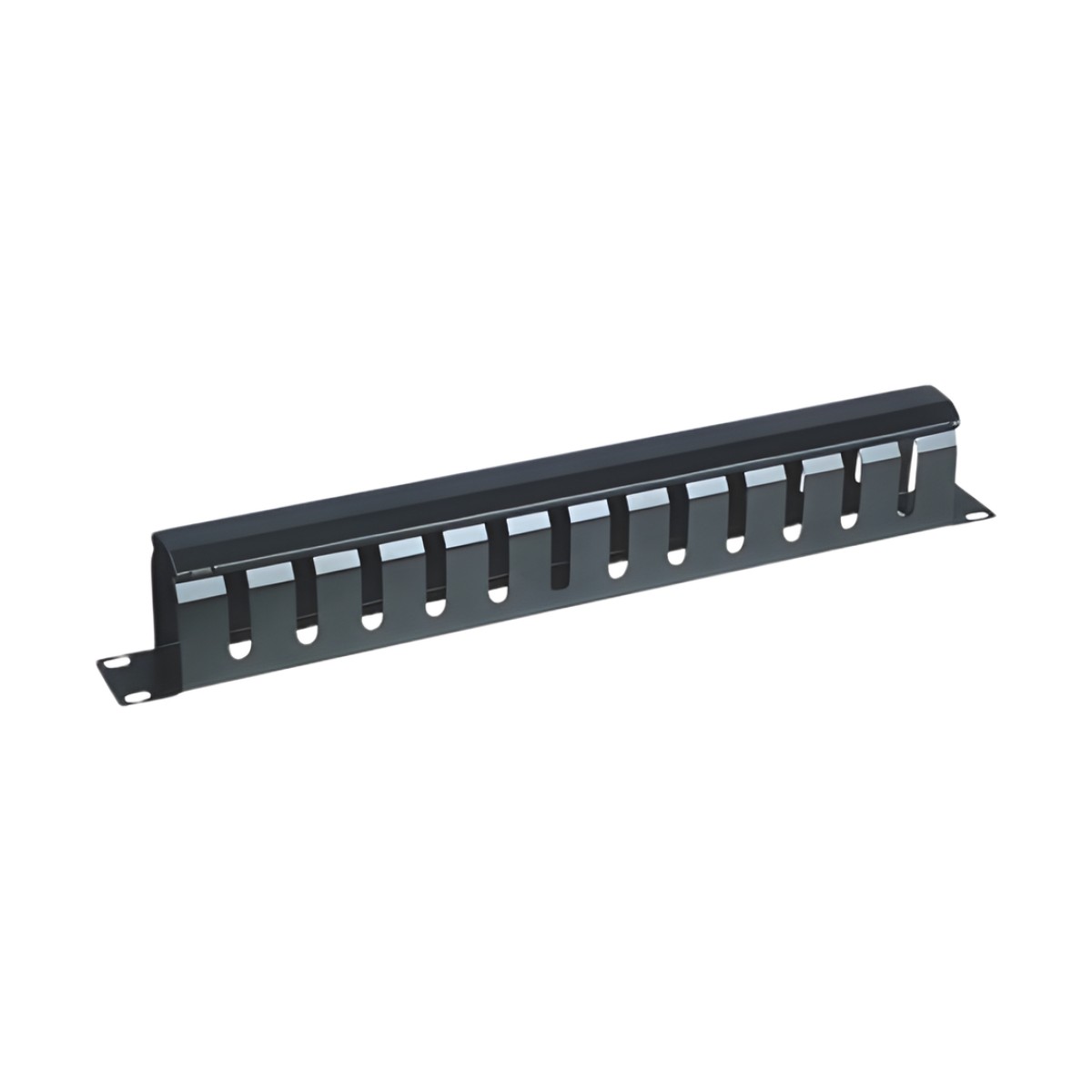 Organizador de Cables Horizontal de 1U para Rack de 19" con Cubierta Metálica