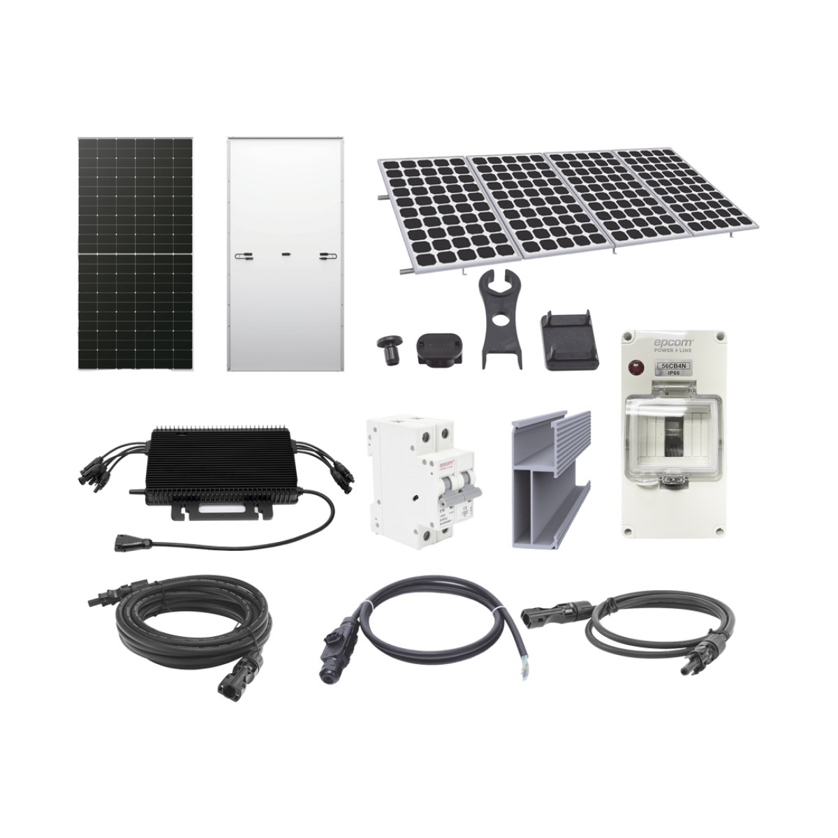 Kit Solar para Interconexión de 2.2KW de Potencia Pico 220Vcc con Microinversor y 4 Módulos de 575 W (Incluye Montaje y Protecciones)