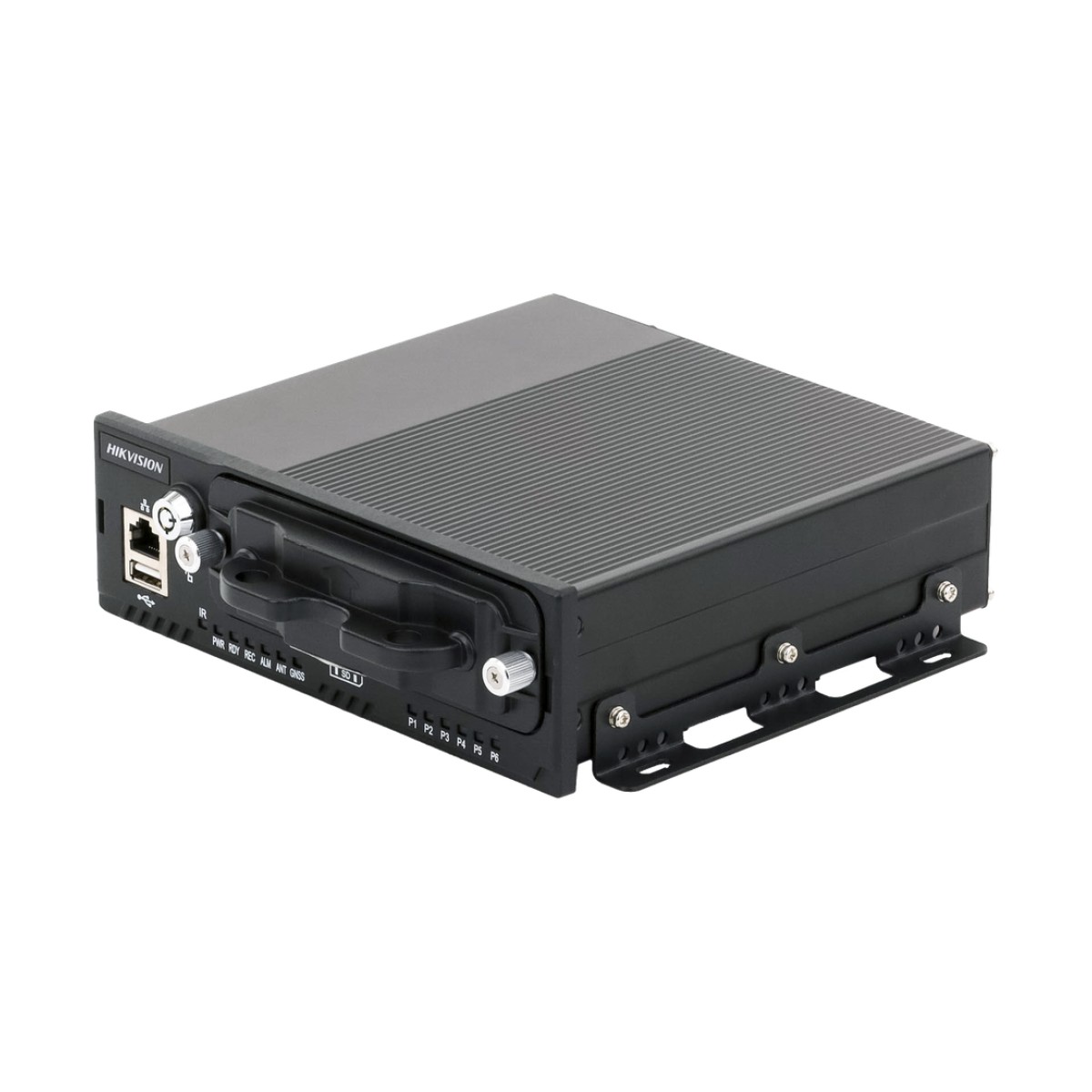 NVR Móvil Vehicular de 8 Canales / 4 PoE + 4 vía Switch / 2 Megapixel / H.265 / GPS + Sensor G / 2 Bahías HDD / RJ45 / Aluminio Industrial