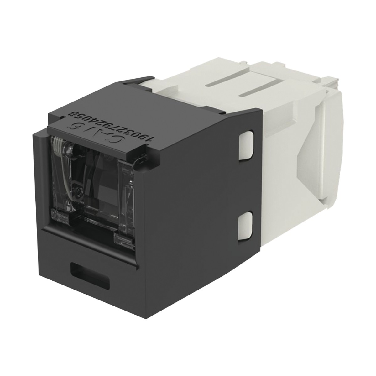 Conector Jack RJ45 Estilo TG con Ventana, Mini-Com, Categoría 6, de 8 Posiciones y 8 Cables, Color Negro