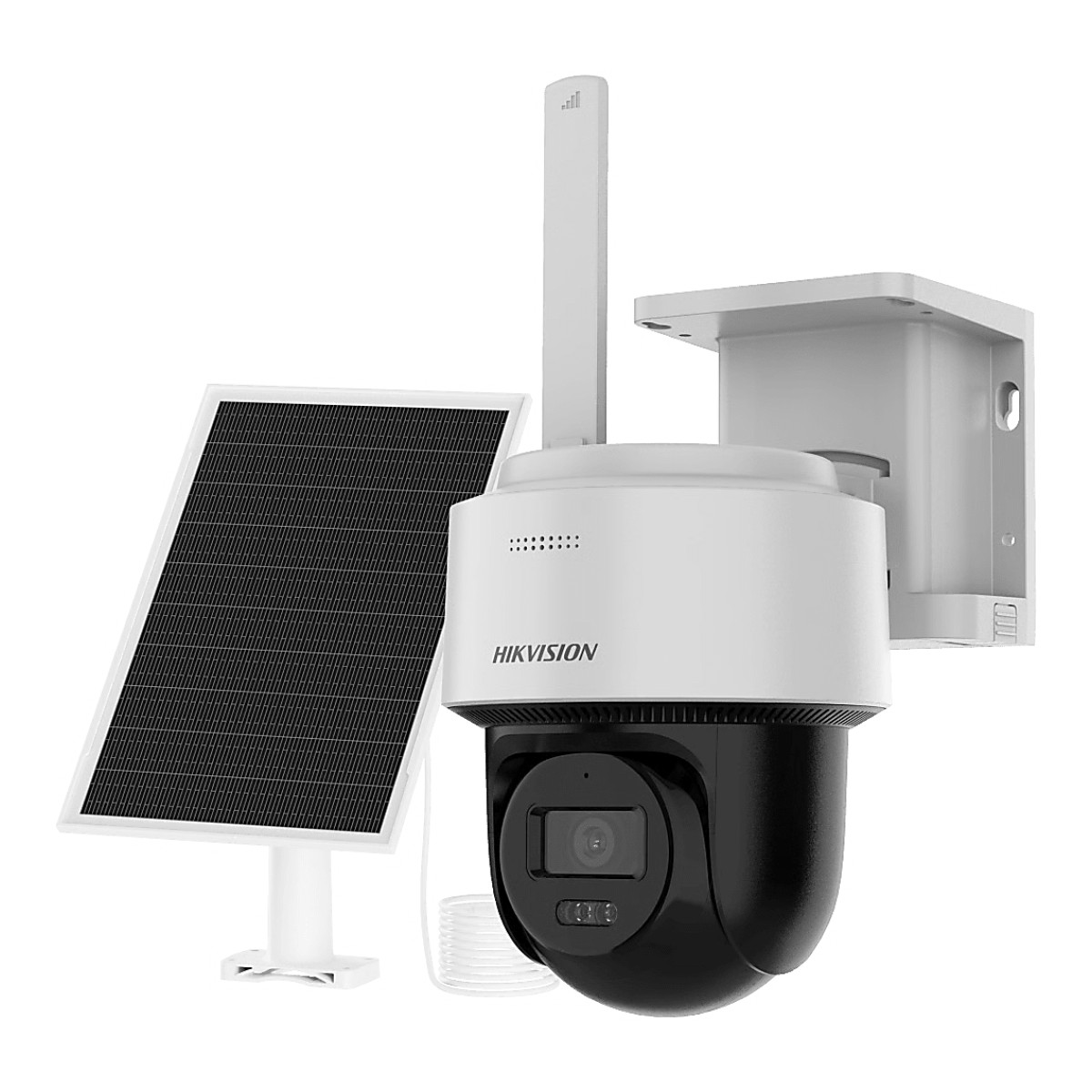Kit Solar IP All in One / AOV / PT IP 4 Megapixel / Lente 2.8 mm / Panel Solar + Batería de Respaldo de Litio (9000 mAh) / Audio Bidireccional / Dual Light / IP66 / Micro SD