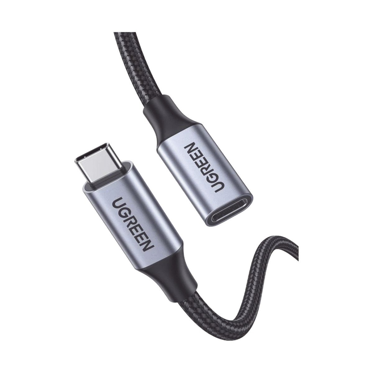 Cable USB-C Macho a USB-C Hembra | 1metro | USB-C 3.1 Gen 2 | Compatible con Thunderbolt 3 | Carcasa de Aluminio | Nylon Trenzado |  Transferencia de Datos 10 Gbps | Soporta hasta 100W para Carga Rápida.