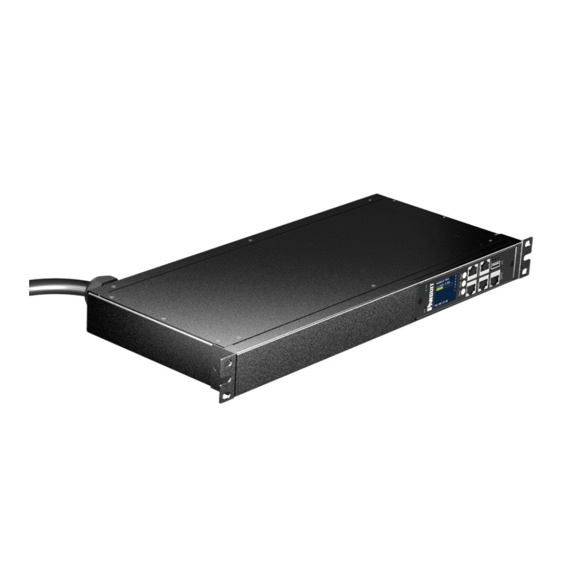 PDU ES2P Monitoreable (MI) para Distribución de Energía, Enchufe de Entrada NEMA 5-15P, Con 8 Salidas 5-20R, Horizontal 19in, 120 Vca, 15 Amp, 1UR
