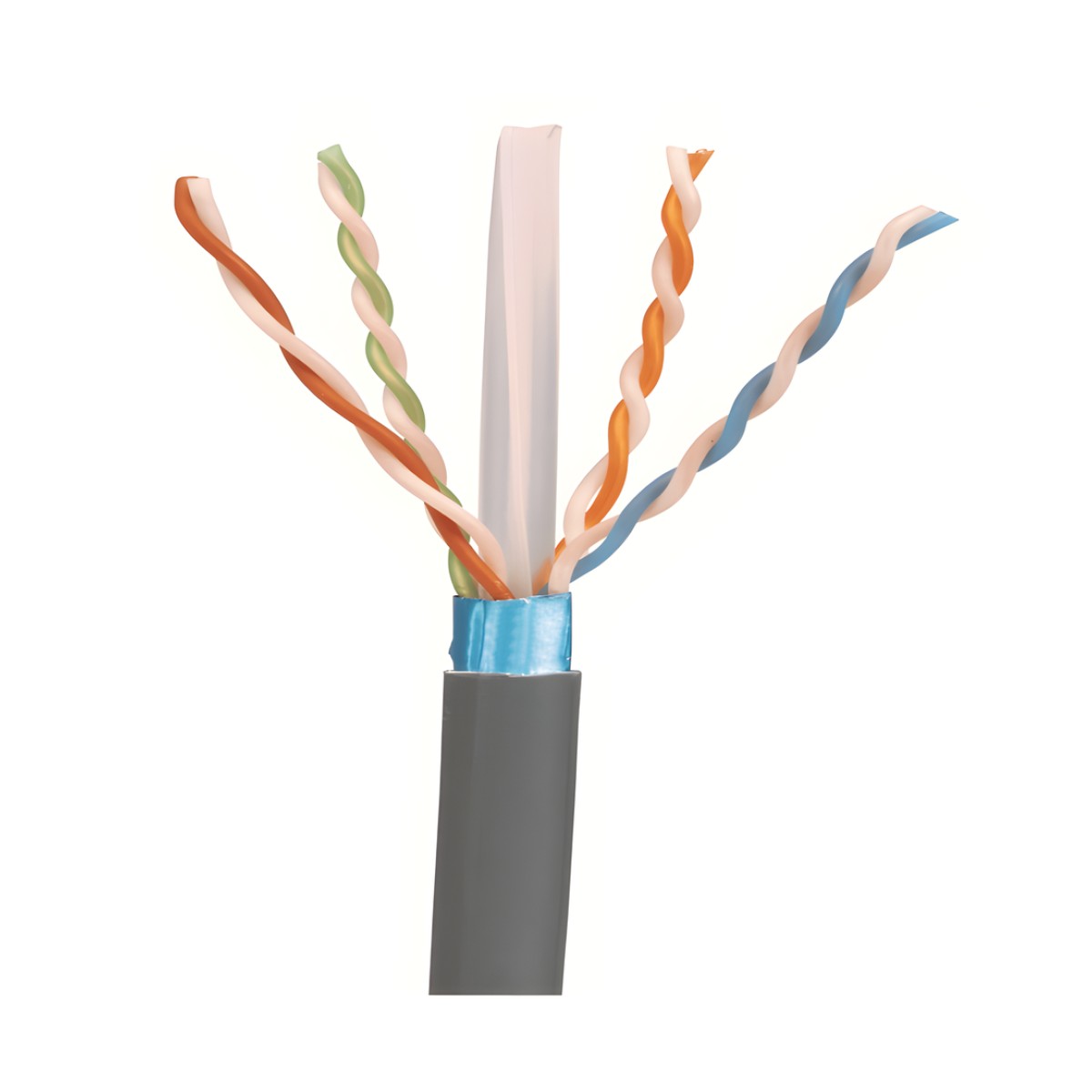 Bobina de Cable Blindado F/UTP de 4 Pares, Cat6A, Soporte de Aplicaciones 10GBase-T, LSZH (Libre de Gases Tóxicos), Color Gris, 305 Metros (1000 Pies)