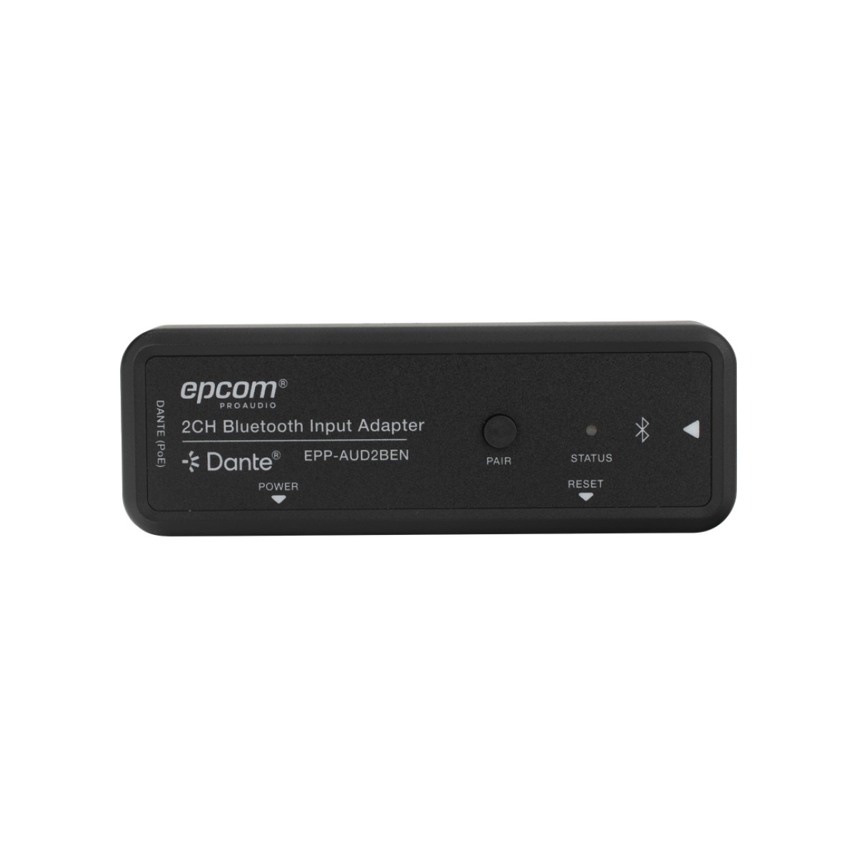 Extensor de Audio Dante® 2CH Bluetooth Input Adapter | Entrada Bluetooth 2 Canales | Salida Dante® Digital | Latencia Configurable 1-5 ms | Compatible HDMI 1.4 | HDCP 1.4 | PoE IEEE802.3af | Distancia de Transmisión 100 m