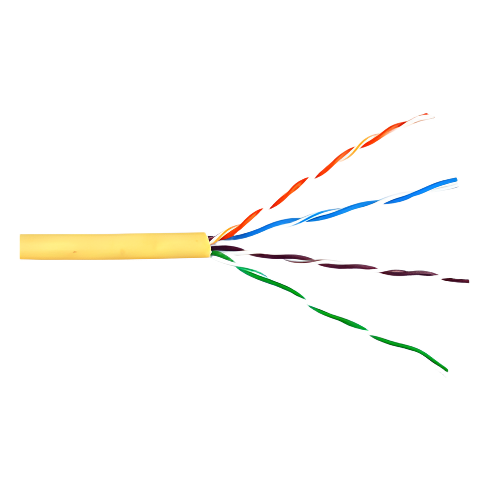 Bobina de Cable de 305 Metros (1000 Pies) UTP Cat6 Riser / Color Amarillo / UL, CMR, Probado a 350 Mhz / Para Aplicaciones de CCTV, Redes de Datos, IP Megapixel, Control RS485