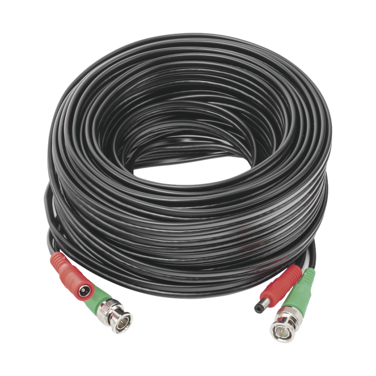 Cable Coaxial (BNC RG59) + Alimentación / SIAMES / 20 Metros (65.62 Pies) / Aleación Cobre + Aluminio CCA / Para Cámaras 4K / Uso Interior y Exterior
