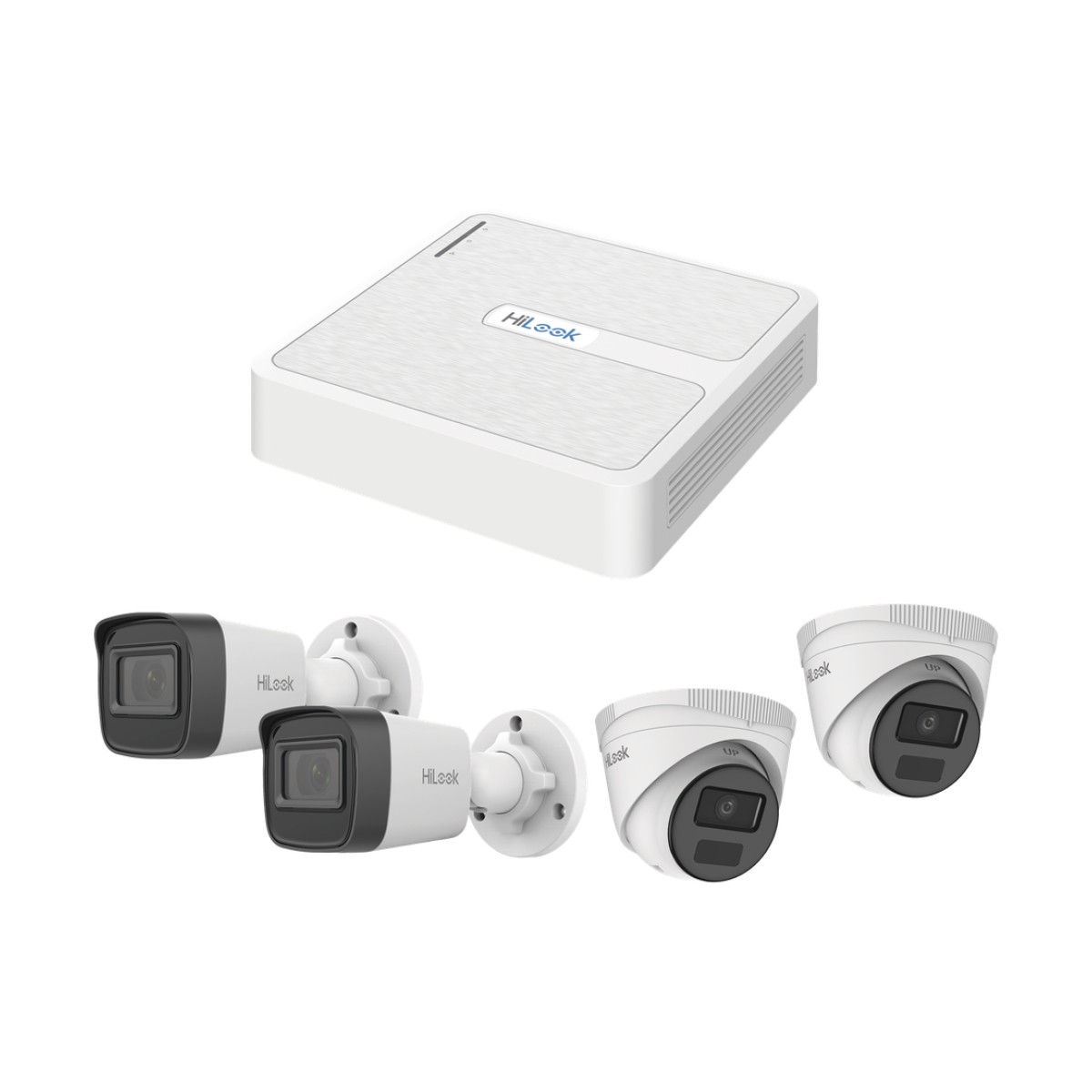 Kit IP 2 Megapixel / NVR de 8 Canales con 8 Puertos PoE / 2 Cámaras IP Bala para Exterior / 2 Cámaras IP Domo para Exterior
