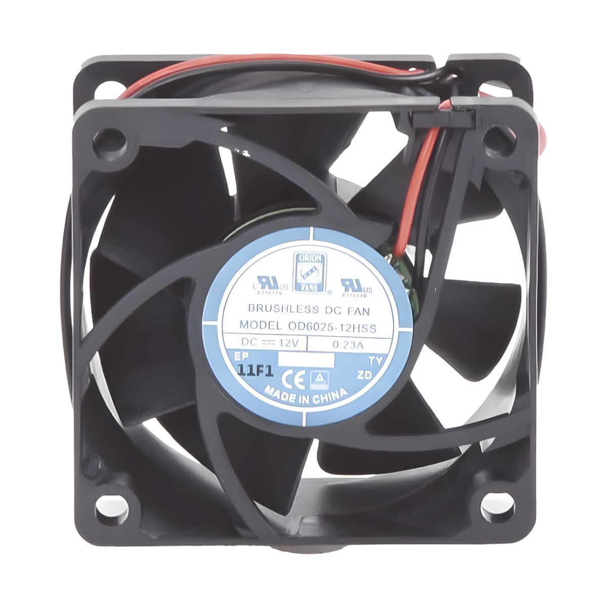 Ventilador Anticondensante Axial Cuadrado, 60x60x25 mm, 12 Vcc, 4390 RPM, 1.8 W, 0.15 A, Flujo de Aire de 25.0 CFM, Unión Sellada.