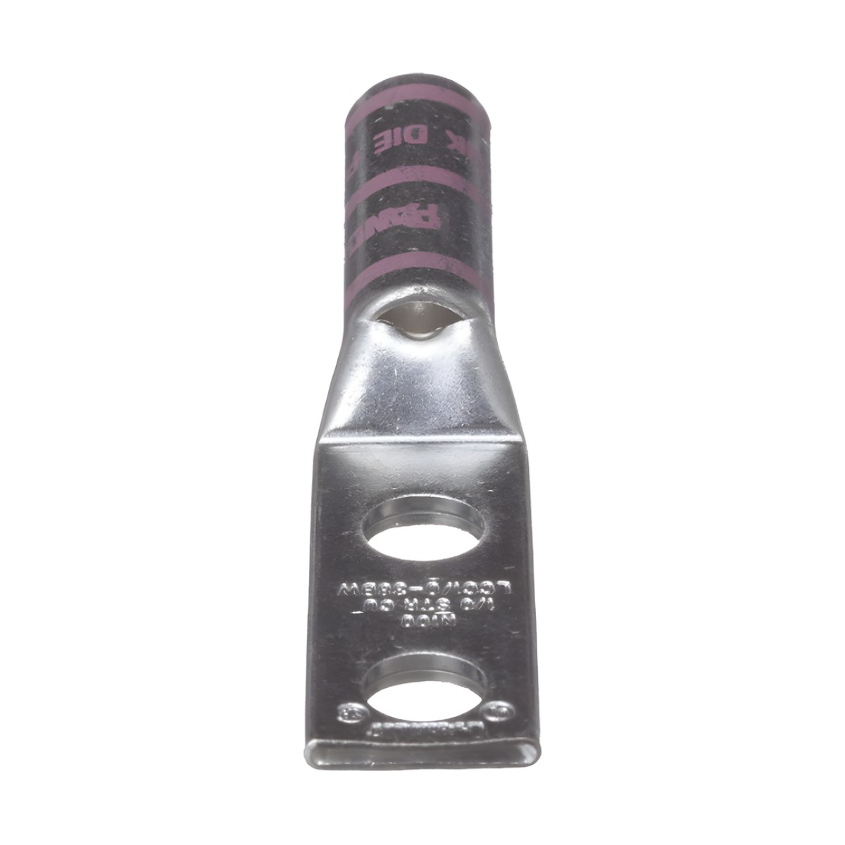 Zapata de compresión LCC1/0-38DW-X para cal. 1/0 Awg, Doble barreno para tornillo prisionero de 3/8, 1 Pz