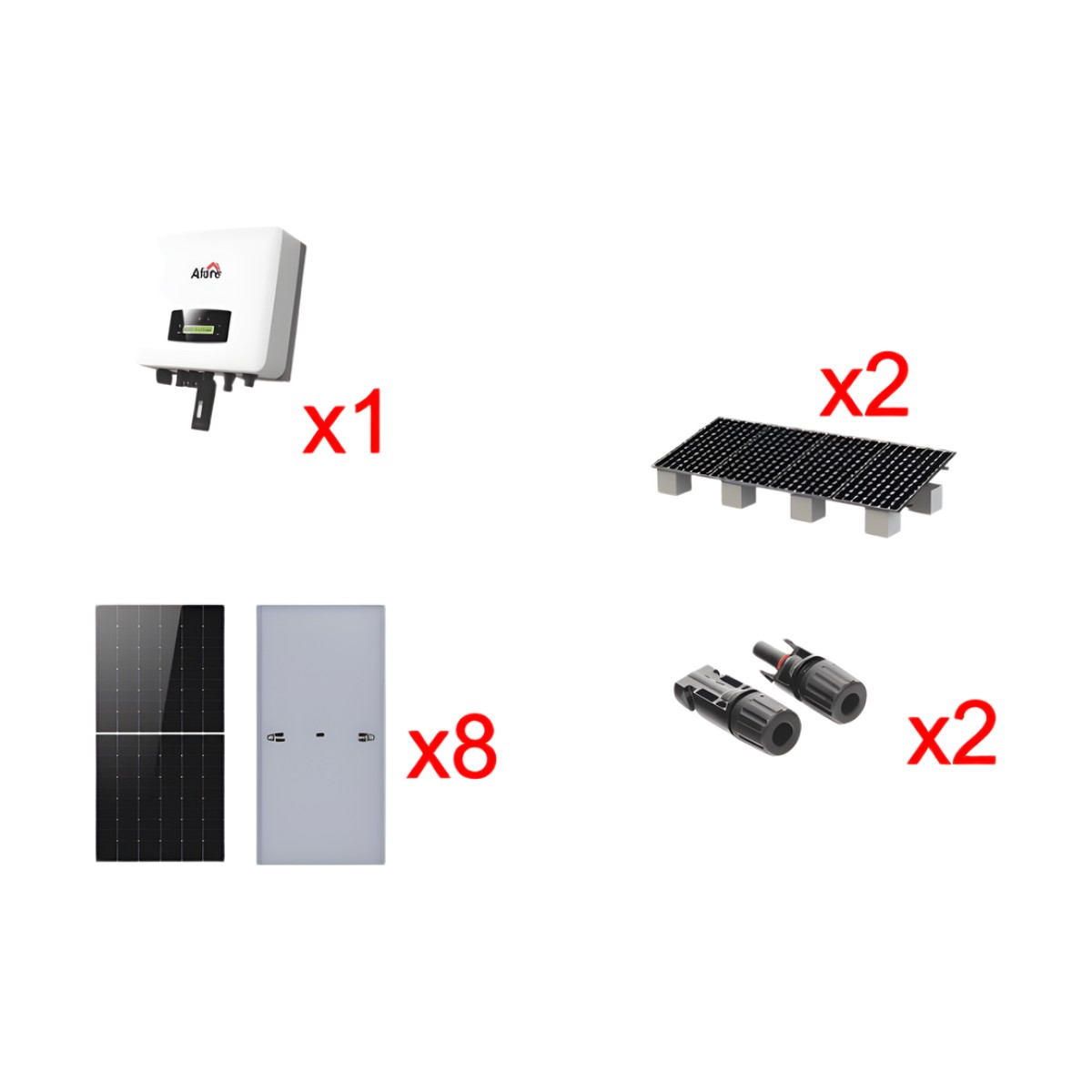 Kit Solar Interconexion 5kW 220Vca / Inversor AFORE / 8 Paneles de 645W / Montaje Incluido