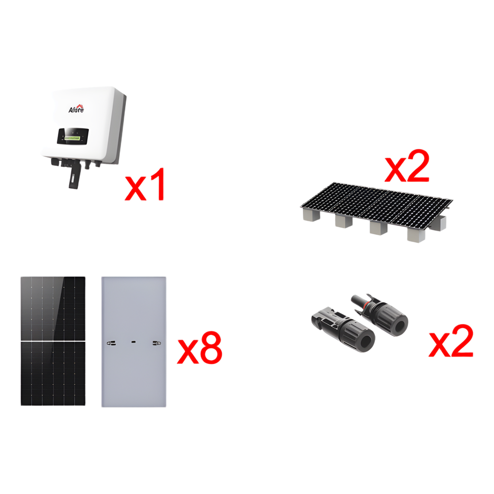 Kit Solar Interconexion 5kW 220Vca / Inversor AFORE / 8 Paneles de 645W / Montaje Incluido