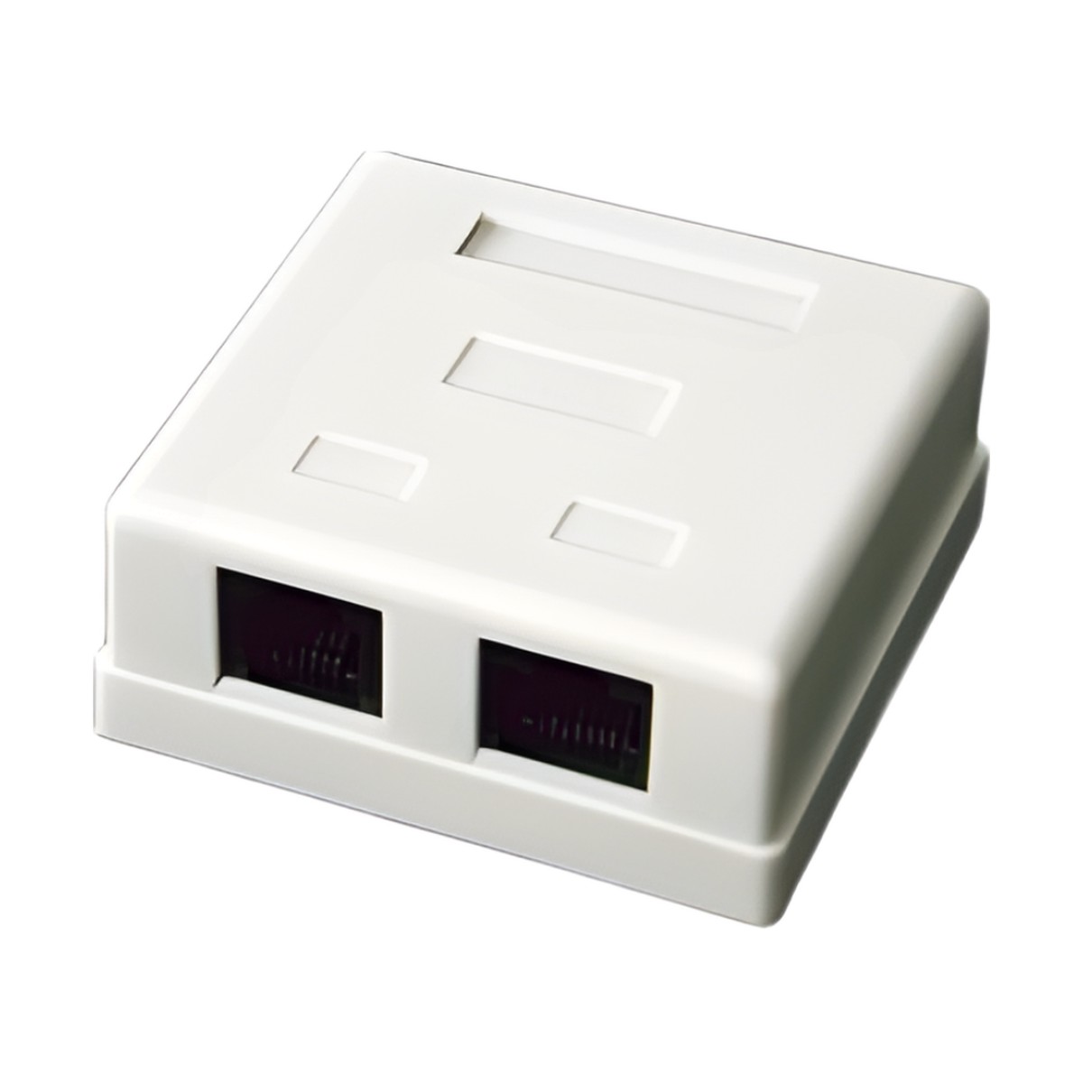 Caja de Pared con 2 Puertos, Incluye 2 Jacks UTP Cat5e Keystone