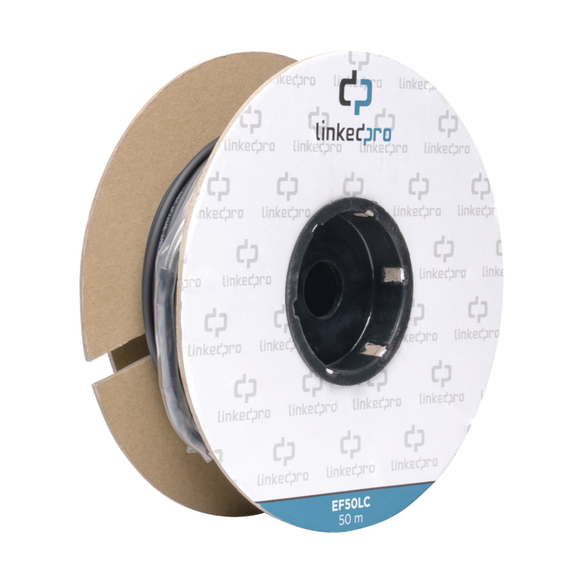 Carrete de Fibra Óptica Monomodo con Conectores LC-LC Duplex, Reforzada con Kevlar, de 50 Metros (164.04 Pies), Para Instalaciones Subterráneas por Tubería