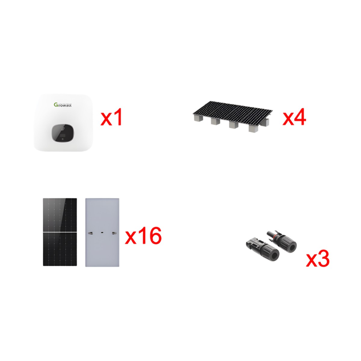 Kit Solar Interconexion  / 10kW  220Vca / Inversor GROWATT / Montaje Incluido