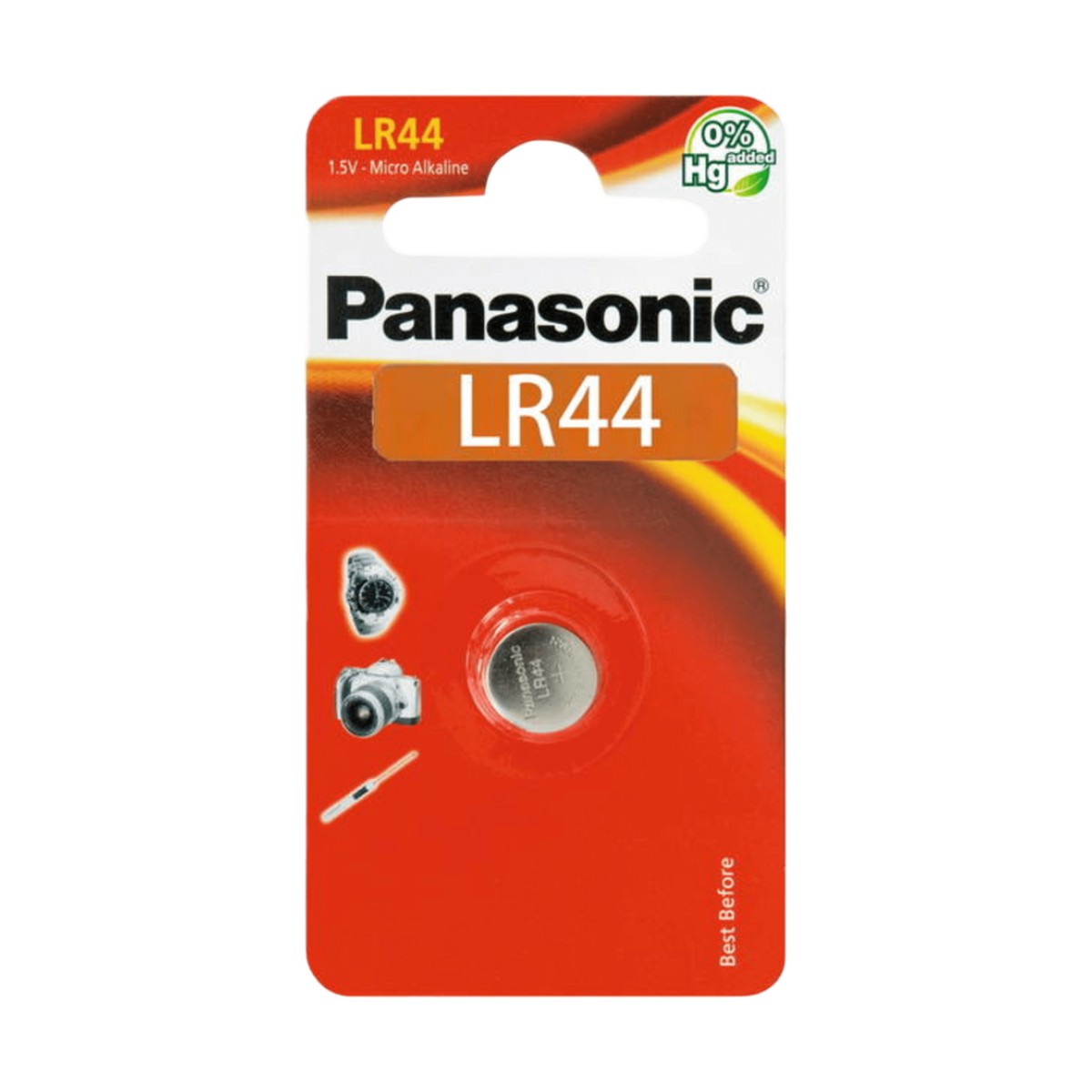 Batería Alcalina tipo LR44 (de botón) de 1.5 V 110 mAh