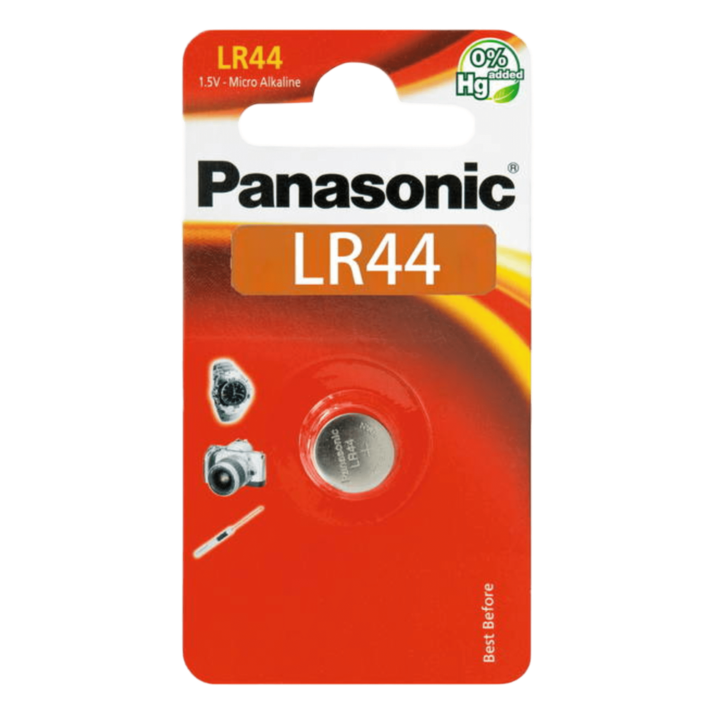 Batería Alcalina tipo LR44 (de botón) de 1.5 V 110 mAh
