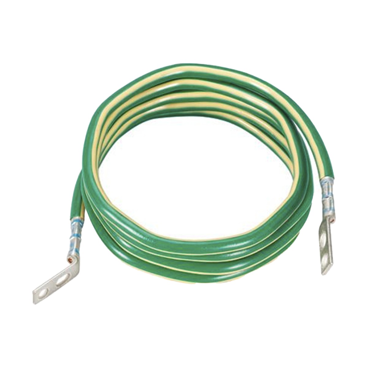 Jumper para Aterrizar Equipos, 6 AWG, con Terminal Doblada a 45 Grados, Para Conexión a Tierra y Terminal Recta Para Equipos, 3.6 m de Largo