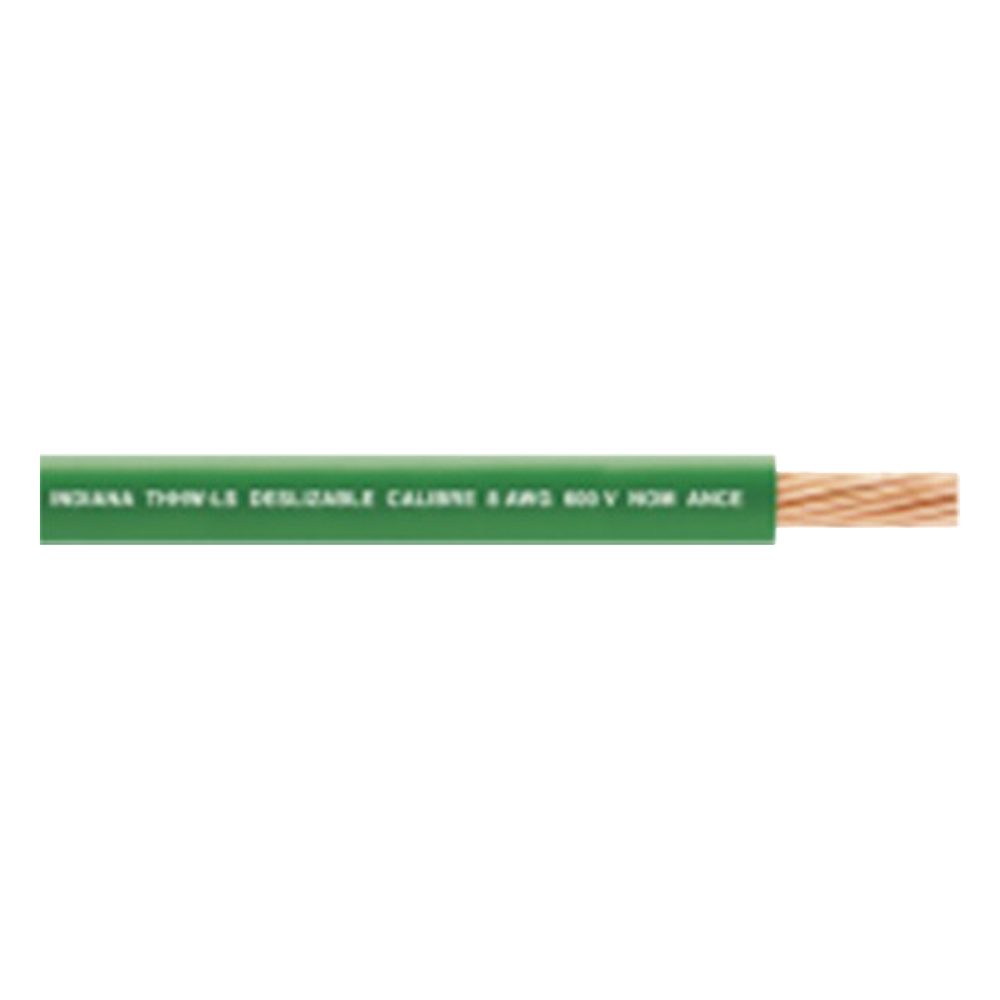 Cable THW-LS / Calibre 6 AWG / 19 Hilos / Color Verde / Bobina 100 m (328 ft)