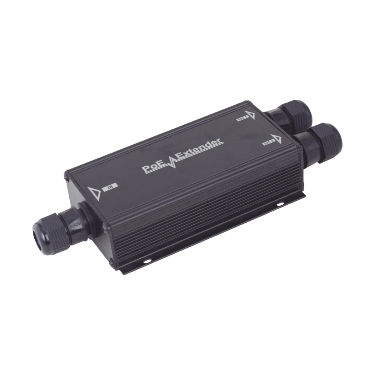 Extensor PoE/ 100 Metros / Intemperie (IP66) / 60 Watts / 1 puerto @ 2 salidas a 30 W  / No requiere fuente de alimentación adicional