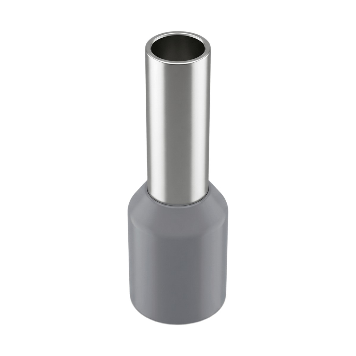 Conector Ferrule | 12AWG  | 4mm²  | Conductor Latón Estañado | Aislamiento PVC Gris | 25 Piezas por Bolsa