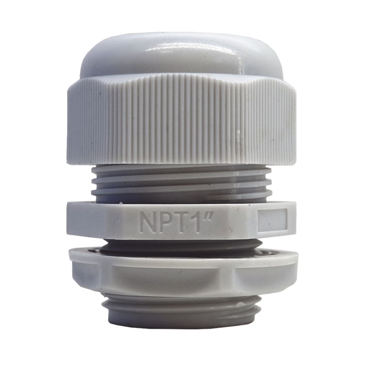 Conector Plástico Blanco Tipo Glándula para Rosca NPT 1"