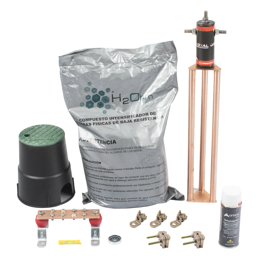 Kit de tierra física modelo TG45AB con Electrodo Magnetoactivo, capacidad: 45 AMP