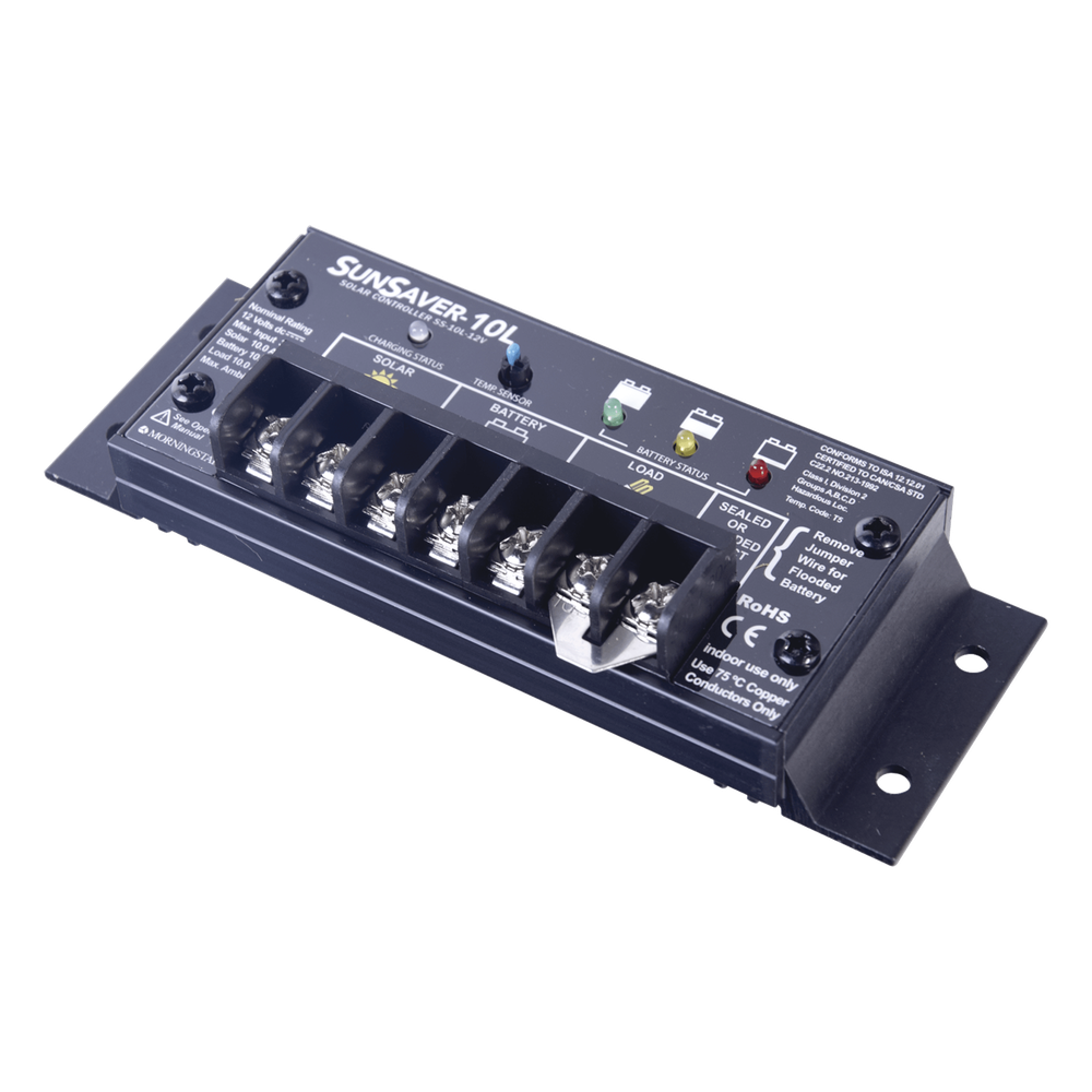Controlador de Carga Solar SunSaver PWM 10 A / 12 VCC / Encapsulado Epóxico / Clase 1 Div 2 / Compensación de Temperatura